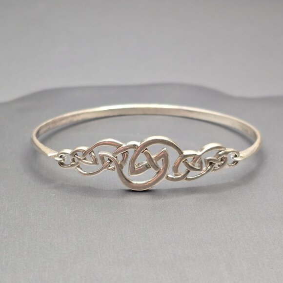Unbranded Jewelry - VTG Sterling Silver 925 Celtic Knot Bracelet 7" Hinged Design 10.33g